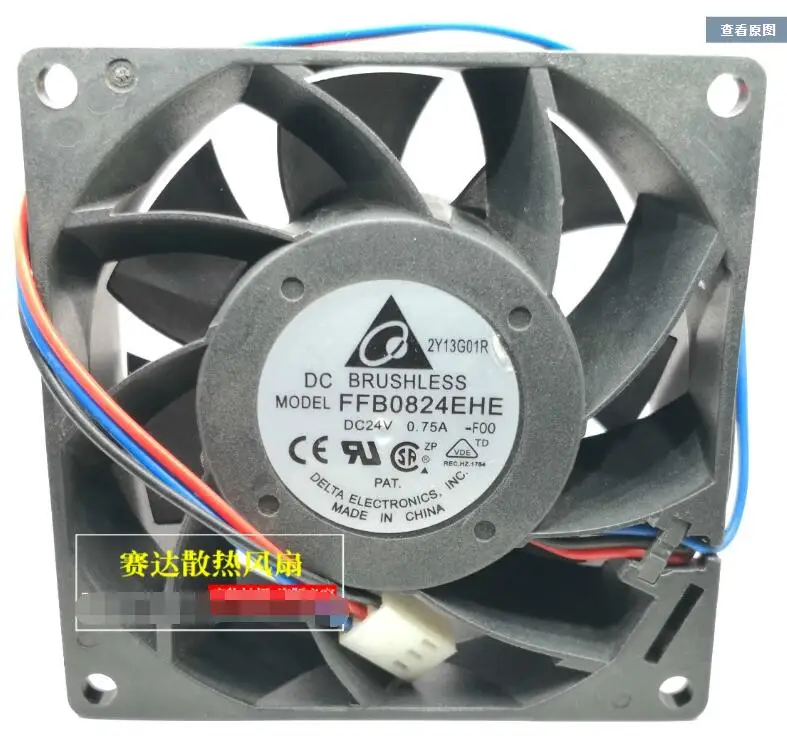 

Delta Electronics FFB0824EHE F00 DC 24V 0.75A 80x80x38mm 3-Wire Server Cooling Fan