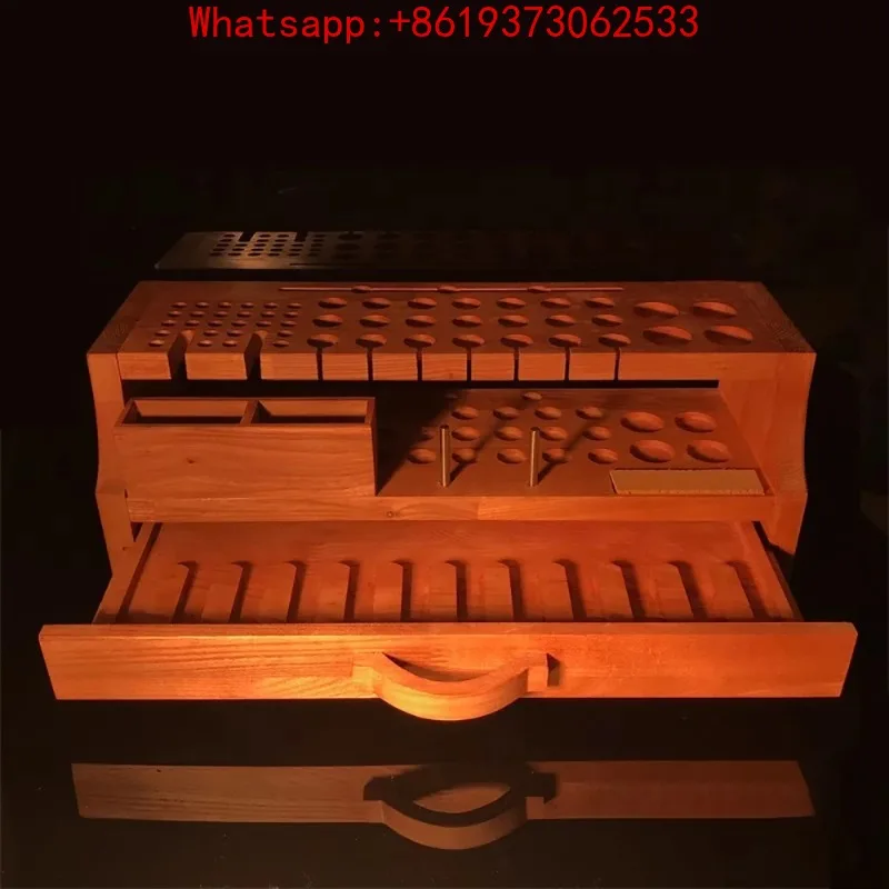 

DIY Handmade Leathercraft Carving Cutting Tools High-End Elmwood Storage Rack Multi-Functional Practical Leather Tool Holder