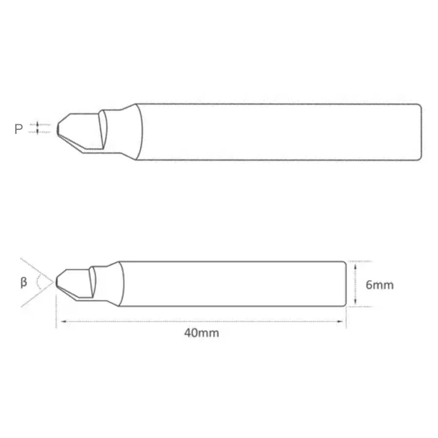 2 Pcs/lot Φ4.5xD6x105°x40L-1.0 Universal 55 Series Carbide Semi-circular Key Cutter Flat Drilling Knife For 363/333L/339/369