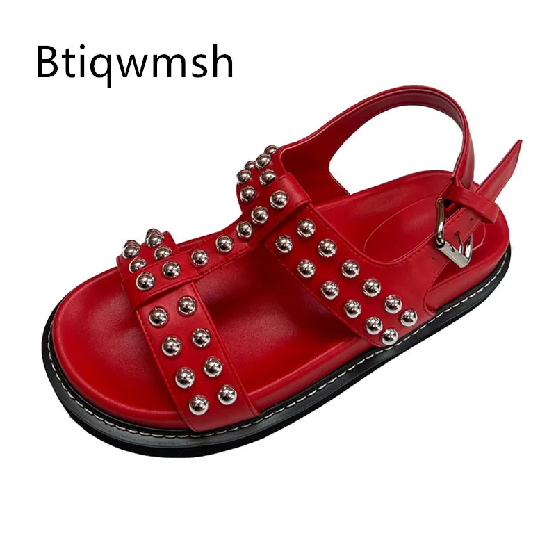 

2025 сандалии на платформе в стиле рок, женские повседневные туфли на танкетке с открытым носком и Т-образным ремешком, лето