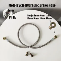 Fuel Line Hose Banjo 8/10/12/14/16/18/20mm Stainless Steel Braided PTFE Hose Oil Line Turbocharger Oil Supply Line