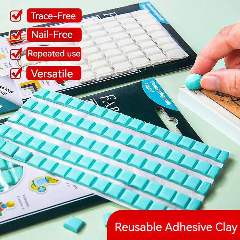 Argilla adesiva verde bianca, riutilizzabile, 50/60/75 g, linguetta adesiva rimovibile, multiuso, sicura, appiccicosa, per appendere l'arte