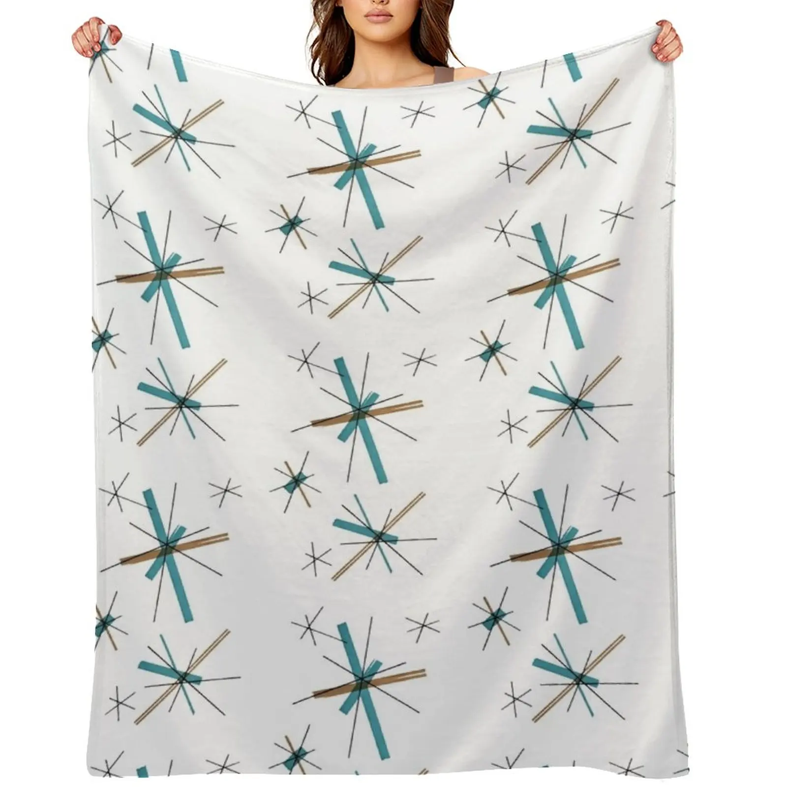 

Salem North Star Atomic Starburst Mid Century Modern Throw Blanket for babies decorative blankets ands Picnic Blankets