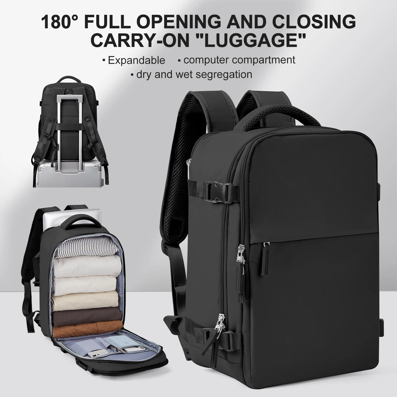 Carry on Backpack Travel Backpack For Men Women Large Capacity Flight Bag Laptop Backpack Ryanair 40x20x25 Cabin Bag Multilayer