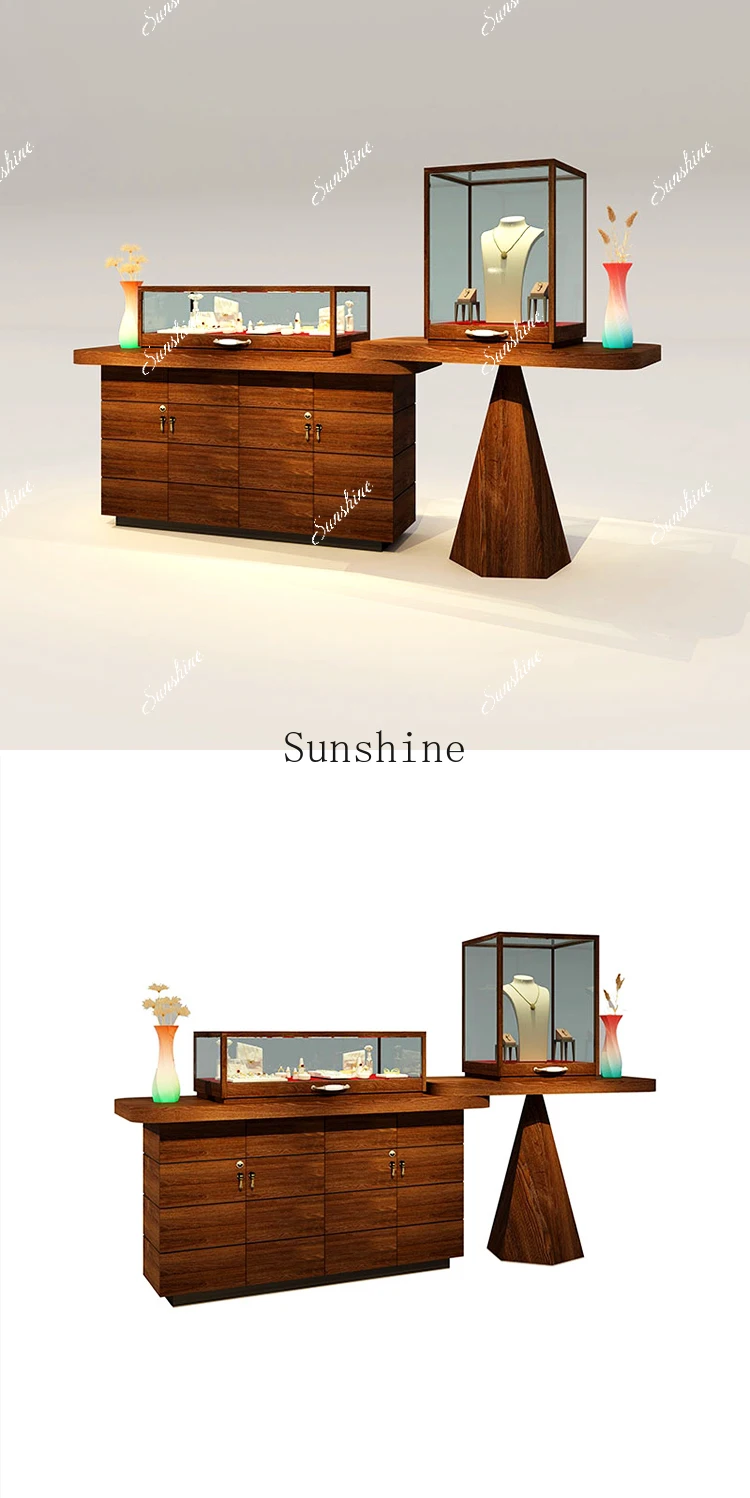 Retro Display Cabinet Zhongdao Glass Jewelry Store Jade Boutique Jewelry Customization  FT