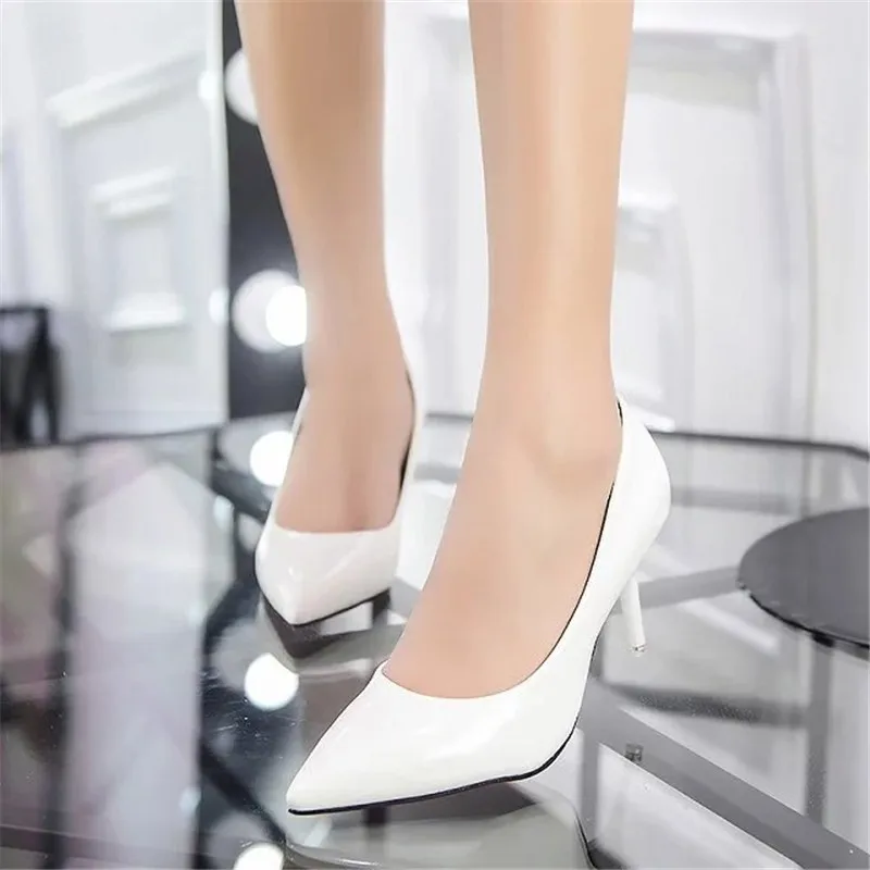 Women\'s Shoes Large Size Boats Shoes Woman High Heels Wedding Shoes Pumps zapatos mujer 2024 Thick Heels ladies shoes Black Red