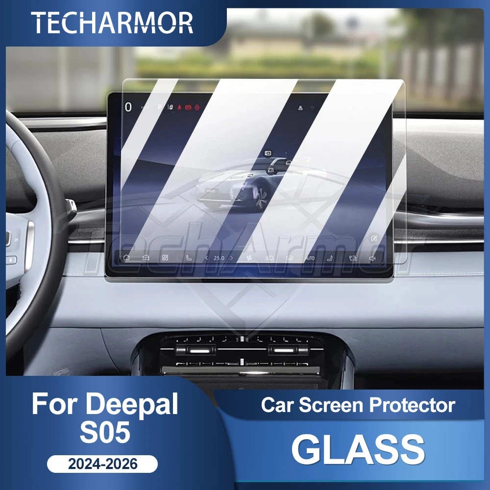 Película Protetora de Vidro Temperado para Carro Deepal S05 2024-26, Protetor de Tela de Navegação GPS Automotiva, Acessórios Internos para Display