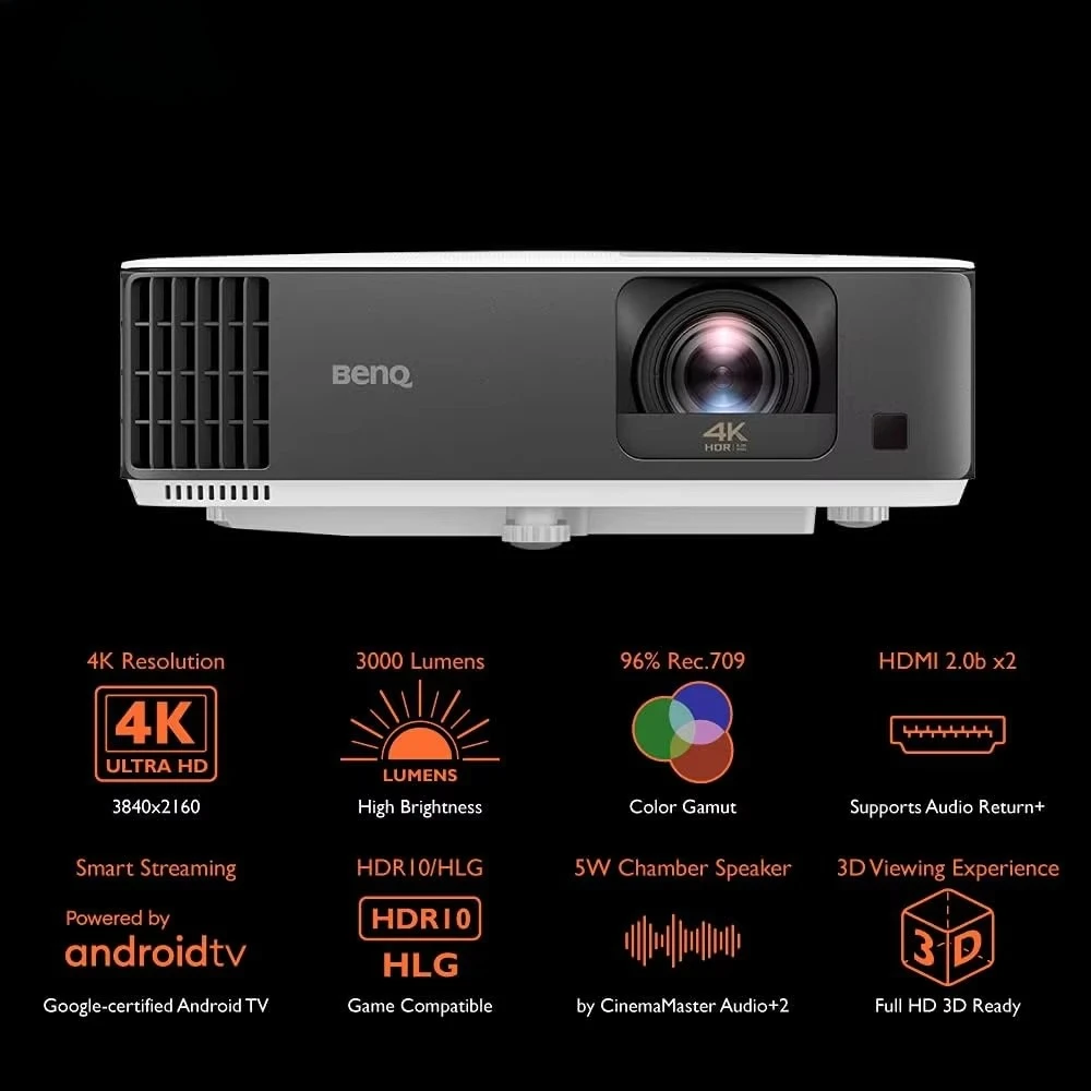 

BenQ I780 Smart Android 9 Home Projector 4K 1080p Resolution LED/LCD Lamp Portable With USB Connection Outdoor Home Theater Use
