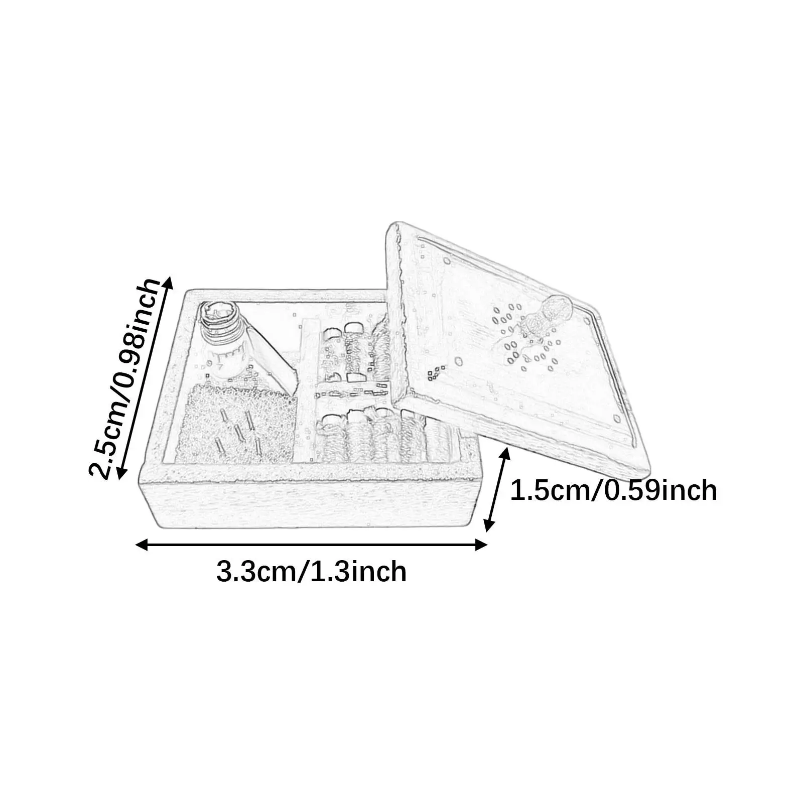 Kit de herramientas de costura para casa de muñecas a escala 1:12, accesorios para muñecas, simulación de decoración, Mini caja de costura Vintage con cubierta, piezas de casa de muñecas de juguete
