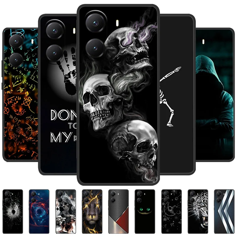 For Xiaomi POCO X7 Pro Case Cool Lion Back Cover Black TPU Shell For POCO X7Pro Soft Silicone Phone Case 2412DPC0AG Funda Capa