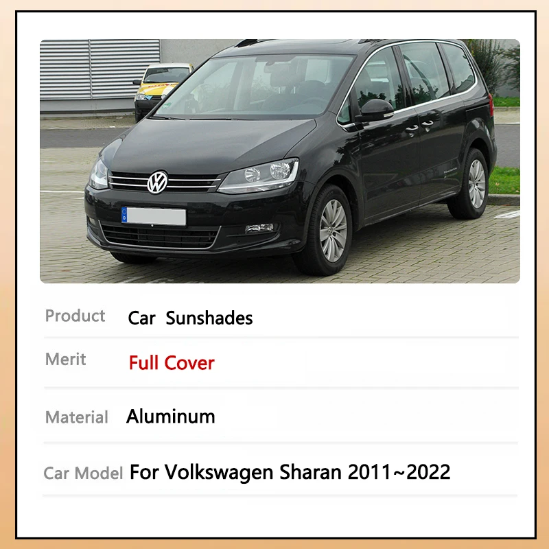 For Volkswagen Sharan 7N MK2 VW SEAT Alhambra 2011~2022 2012 2013 Full Coverage Sunshade Car Sunscreen Window Anti-UV SunShade