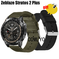 3in1 for Zeblaze Stratos 2 Plus Smart watch Strap Band wristband Nylon Canva women men Belt Screen Protector