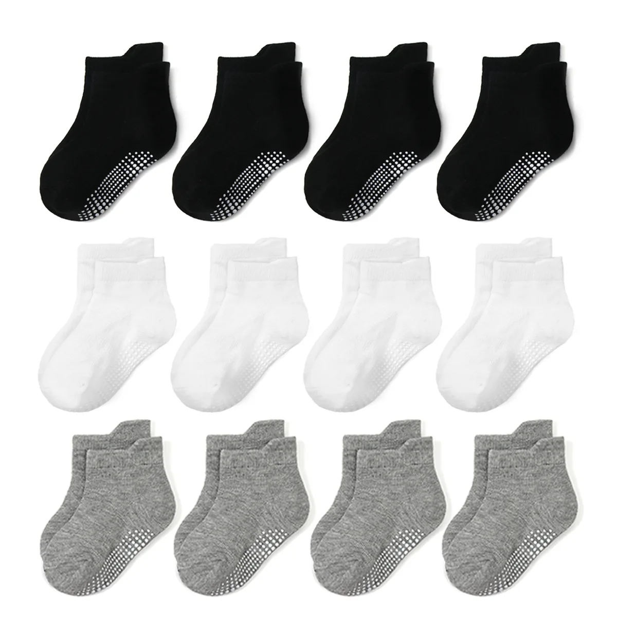 

12 Pairs/set Children's Adhesive Thickened Floor Socks New Infant Baby Boys Anti Slip Small Heel Boat Socks Toddler Kids Socks