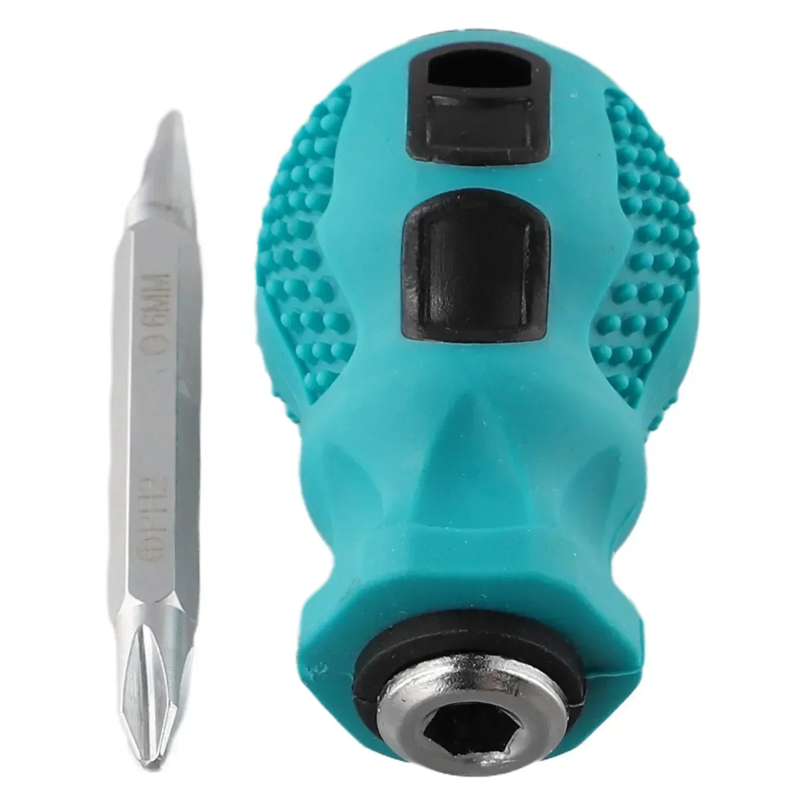 Dual-purpose Slotted Cross 2 In1 Magnetic Screwdriver Short Handle Cross Slotted Magnetic Screw Driver Repair Hand Tool