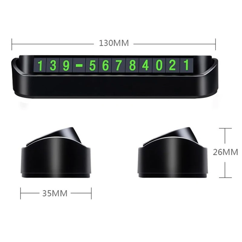 Car Accessories Mini Portable Telephone Number Plate With Switch Phone Number Business Card Temporary Parking Card Plate Summer - view 6