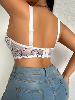 Alternative view of Wide Strap Plus Size Bra Lace & Embroidery Push up