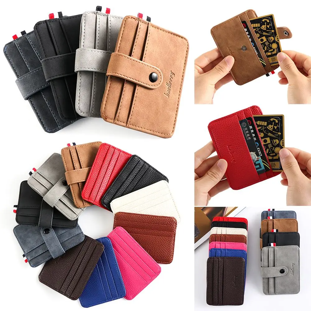 Men's Business Multi-card position Money Pocket Small Wallet Leather Card Holder ID Credit Case