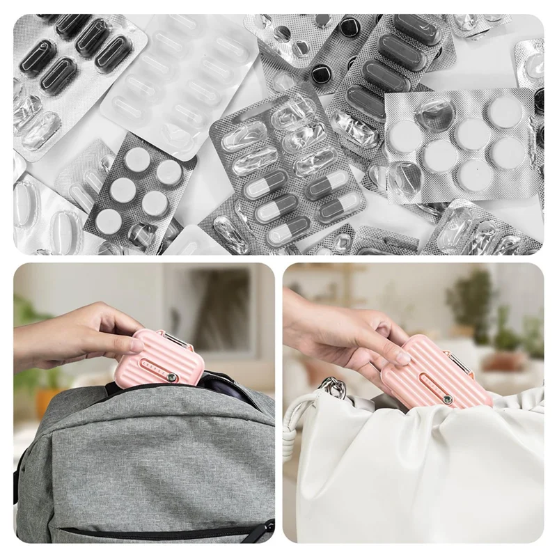 

【Ценная цена!】Дорожная аптечка с этикетками, портативная мини-ящик с 7 отделениями, карманная аптечка, ежедневное хранилище для лекарств