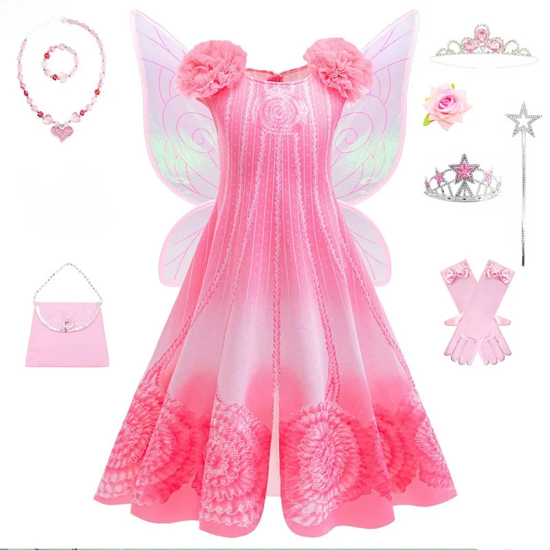 

Pink Magic Witch Stage Performance Costume Children's loween Ball Gown New Arrival Ele Dr Polyester Fiber 00%