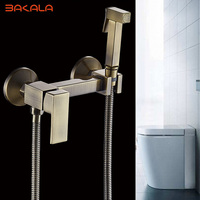 BAKALA Black Antique Faucets wall mounted bidet toilet faucet shower with hanheld sprayer shower chrome hygienic shower bidet