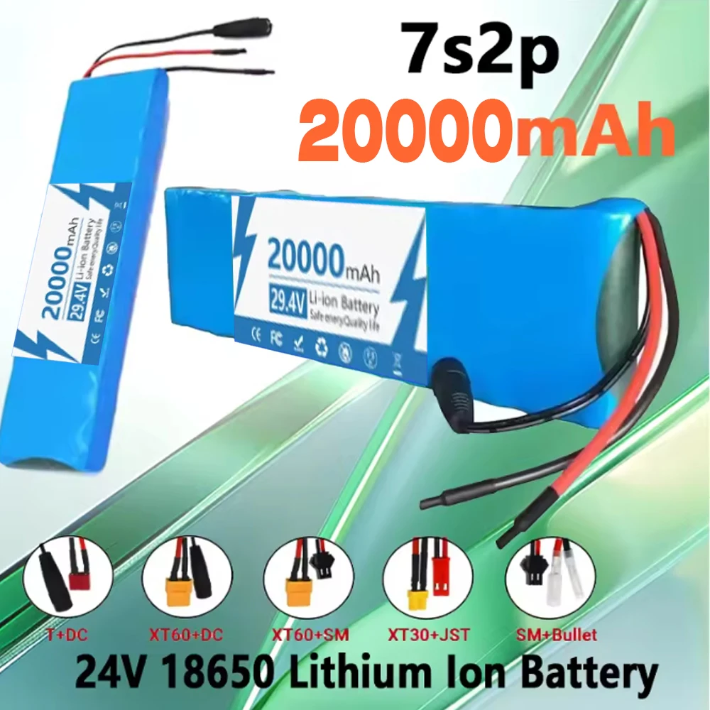 

Batterie Lithium-ion 7S2P 29.4V 20000mAh Avec BMS 20a Équilibré Pour Vélo Et Scooter Électrique Avec Chargeur Nouveau