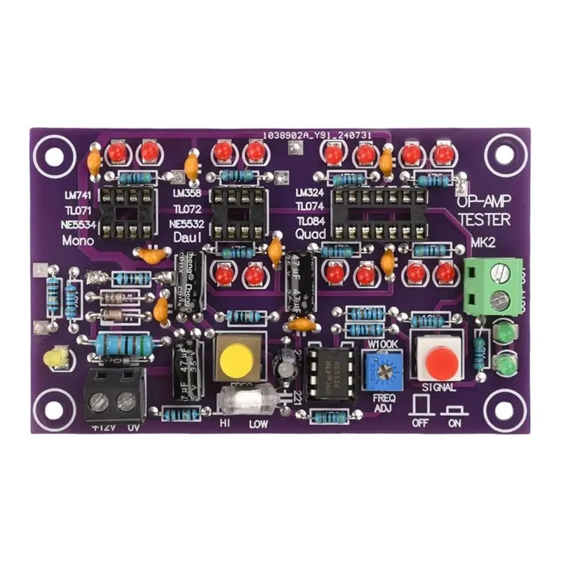 

Новая тестовая плата операционного усилителя B68C DC12V T2, тестер одинарных/двойных/четырехканальных операционных усилителей