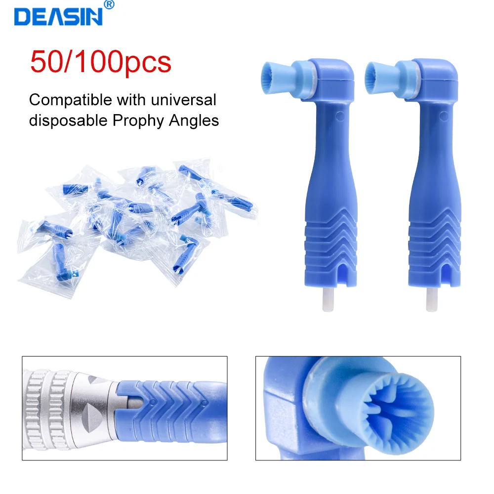 50/100Pcs Dental Disposable Prophy Angles Soft/Hard Teeth Polishing Cup for Universal/ Straight Low Speed Handpieces