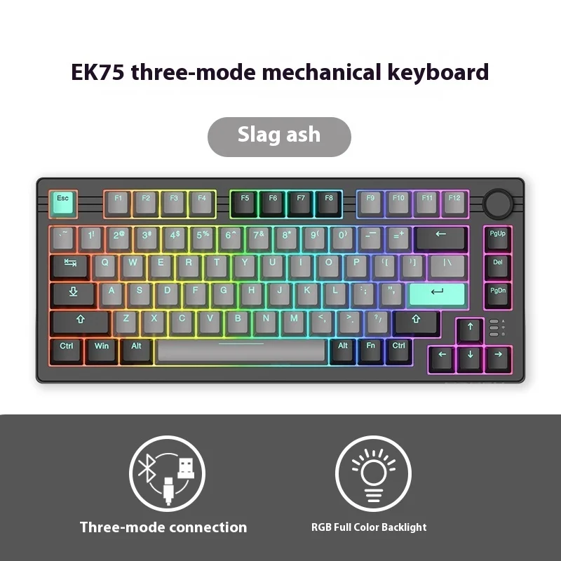 

Daryou Ek75 Customized Side Carved Asket Structure Full Key Hot Plug The Third Mock Examination Game Mechanical Keyboard