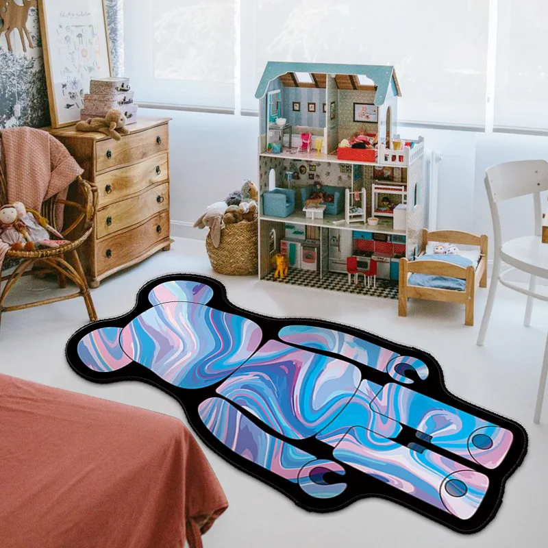 Irregular Big Fluid Bear Carpet Anti Slip Bear Brick Violent Bear Rug Absorbent Cartoon Fashion Kid Room Decor Floor Mat