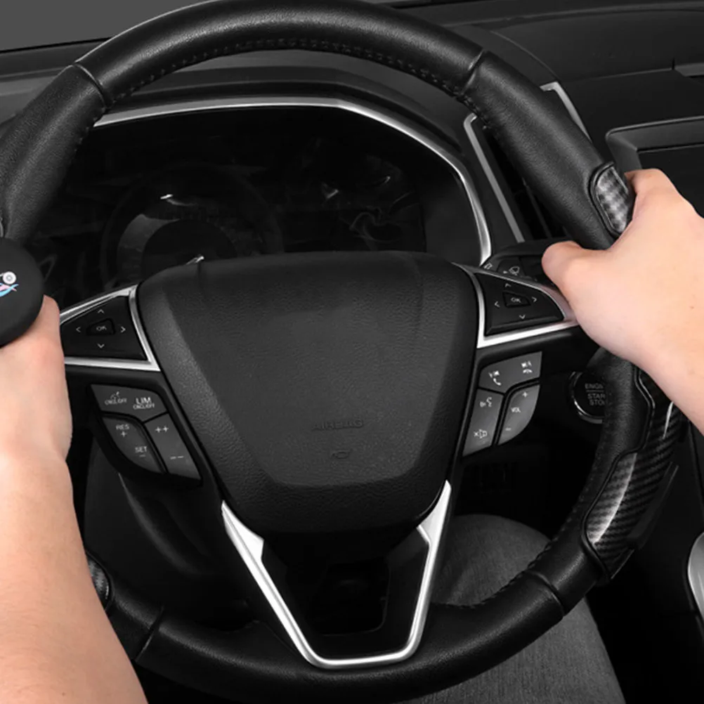 

Car Steering Wheel Knob Safe Power Handle Classic Black Non Slip Particle Design Steering Booster for Easy Single Hand Control