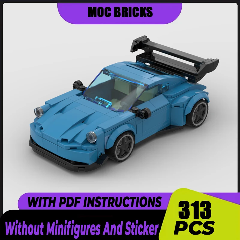 

Строительные блоки Moc, серия автомобилей RWB 933, модель скоростных автомобилей, технологические кирпичи, городские автомобили, сделай сам, праздничные строительные игрушки