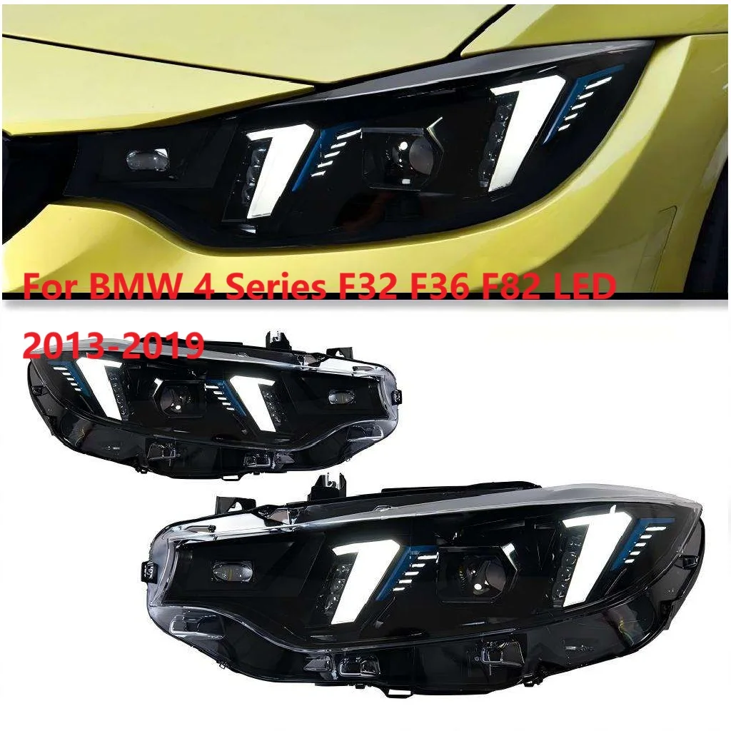 Snake Eye Style Headlight for BMW 4 Series F32 F36 F82 LED Head Lamp 2013-2019 Yellow and White DRL Head Light