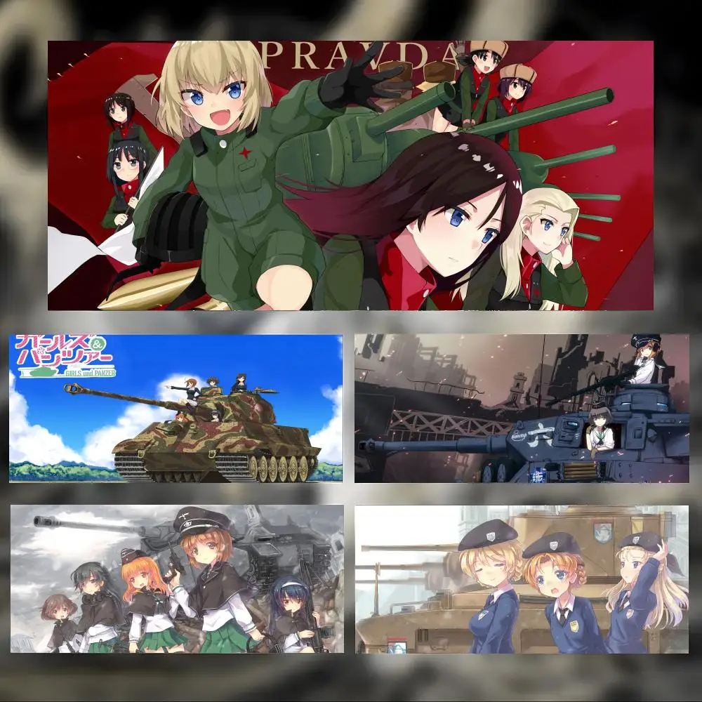 Cool Tactical Anime G-Girls Und Panzer Mouse Pad Large Thick Desk Pad Stitched Edges Gaming Mouse Mat for PC