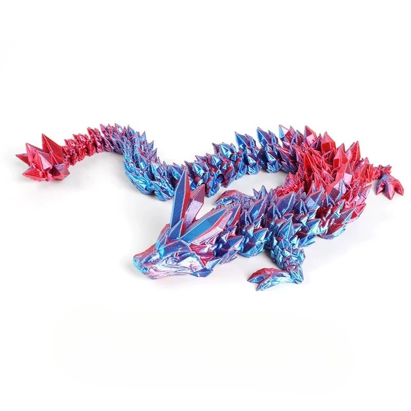 

3D Printed Gem Dragon Glow in The Dark Rotatable Articulated Dragons Crystal Figures Action Toy Desktop Ornament Birthday Gifts
