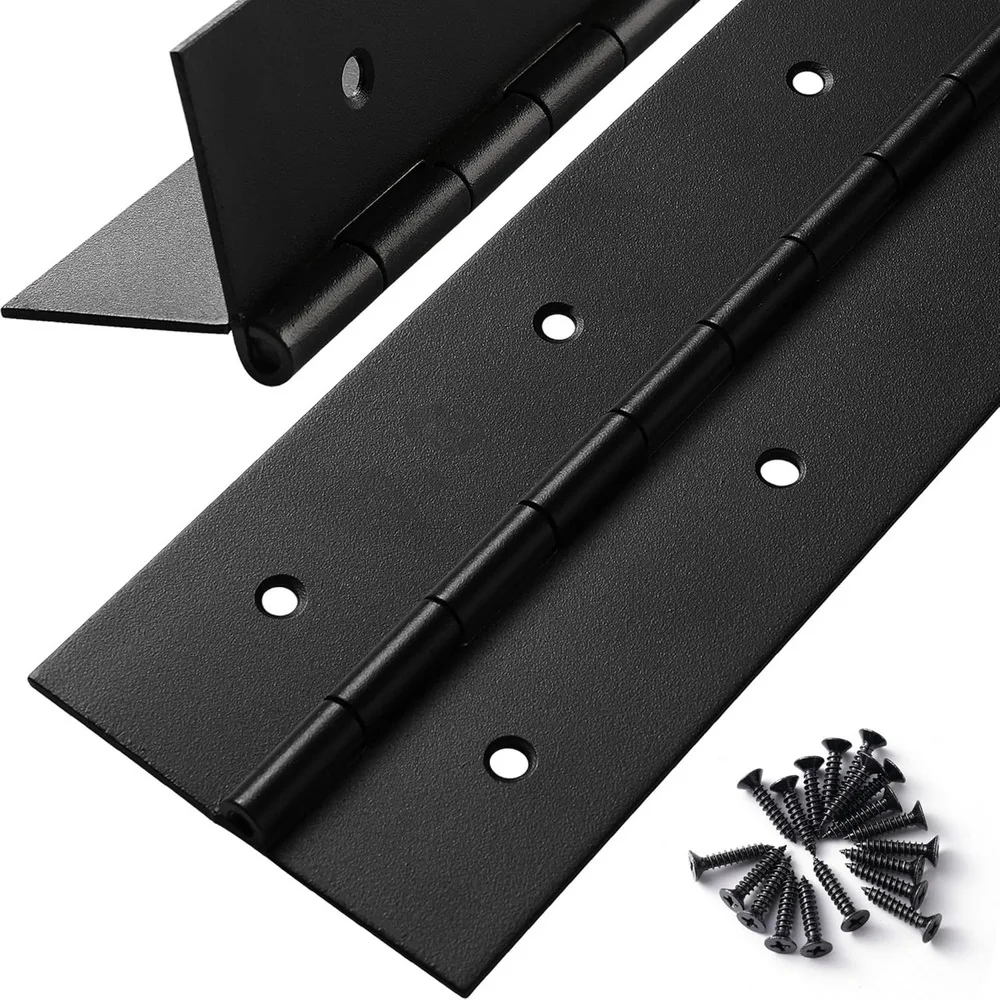 6in-20in Black Piano Hinges Heavy Duty Stainless Steel 304 Continuous Hinge Cabinet Cupboard Furniture 2pcs 8in 10in 12in 16in