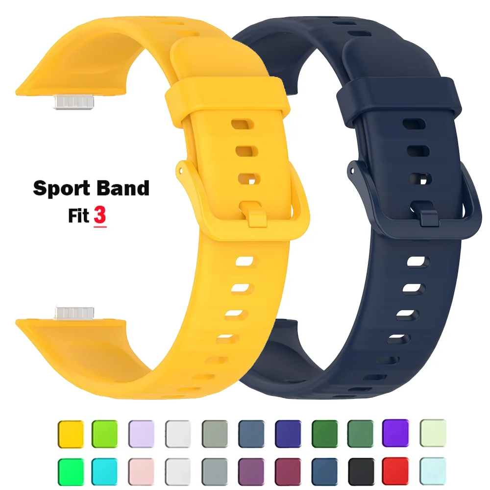 Silicone Watchbnad for huawei watch fit 3 strap sport official-website 1:1 Smartwatch bracelet for correa huawei fit3 Accesorios