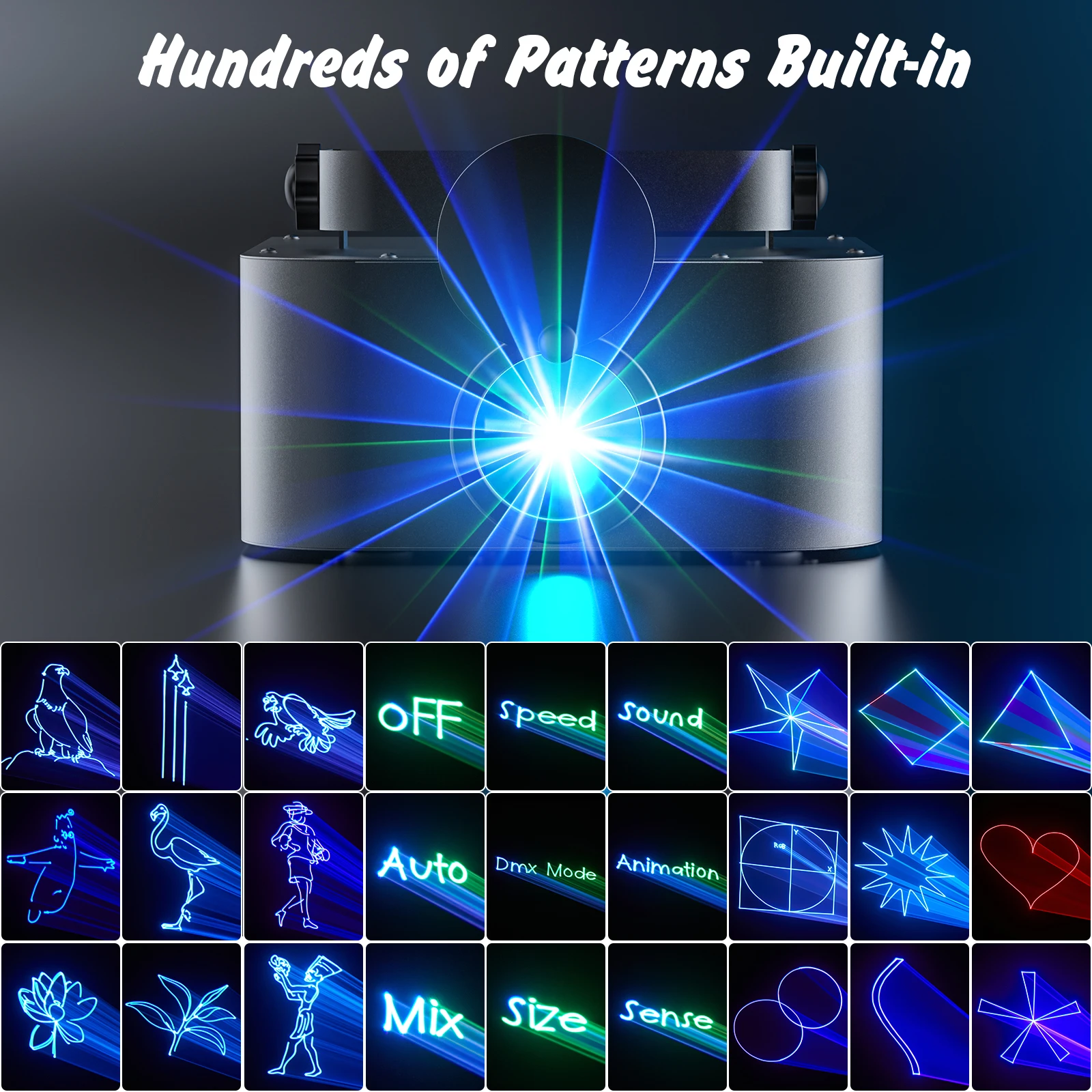 U'King Animation Effect Laser Light RGB Beam Line Scanner Projector DMX Professional Disco DJ Wedding Party Bar Club Stage Light