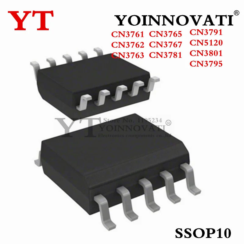 10PCS CN3761 CN3762 CN3763 CN3765 CN3767 CN3781 CN3791 CN5120 CN5120 CN3801 CN3795 SSOP10