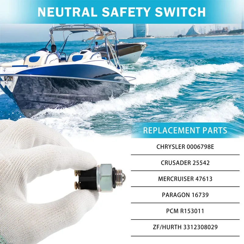 1000-640-004 Marine Transmission Neutral Safety Switch For Velvet Drive Borg Warner 71 72 73C 5000 Series, ZF 45A 63 80 85