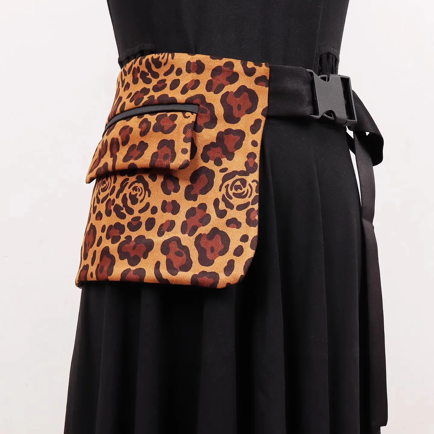 Feminino vintage leopardo bolso cummerbunds vestido feminino espartilhos cintura cintos decoração cinto largo r3140