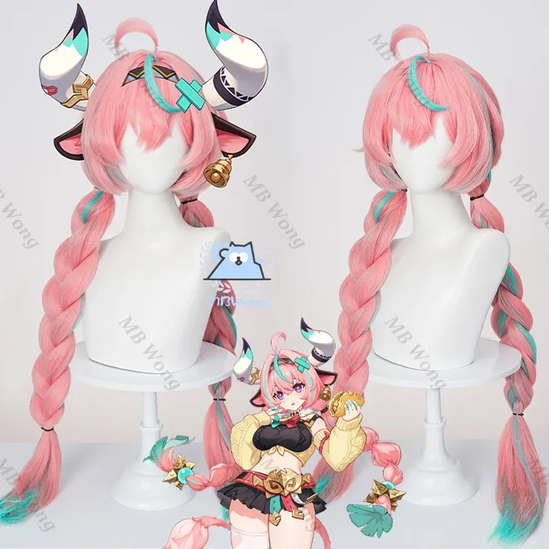 

Genshin Impact Varesa, парик для косплея, розовый, синий, двойной хвост, Natlan, коллектив больших размеров, вечеринка на Хэллоуин для женщин, карнавальный реквизит