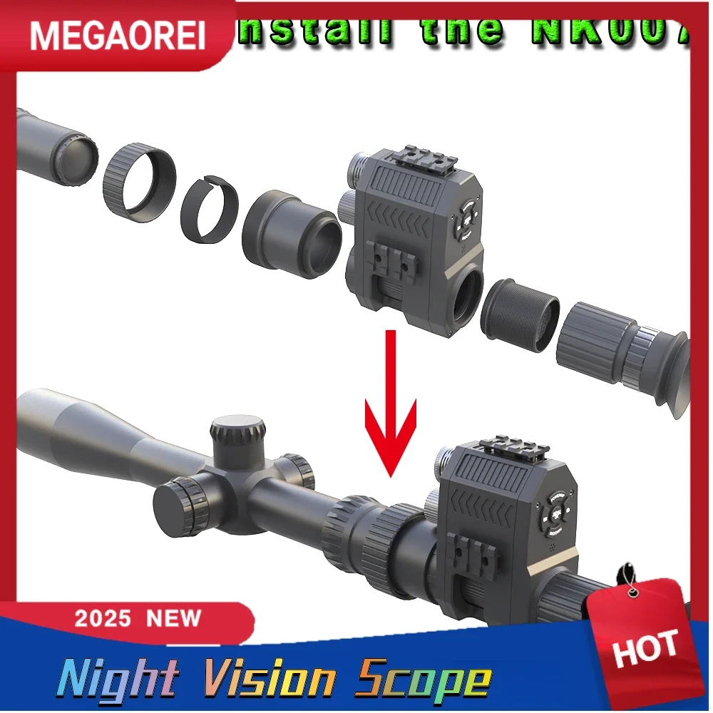 Megaorei NK007 Series Monocular Attachment Hunting Night Hunting Scope Camera 1080P Video Record 850nm IR Illuminator