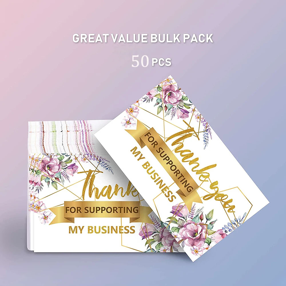 10-50Pcs Thank You For Your Order Color Pattern Paper Card For Small Shop Gift DIY Crafts Decoration Card For Small Business view 3
