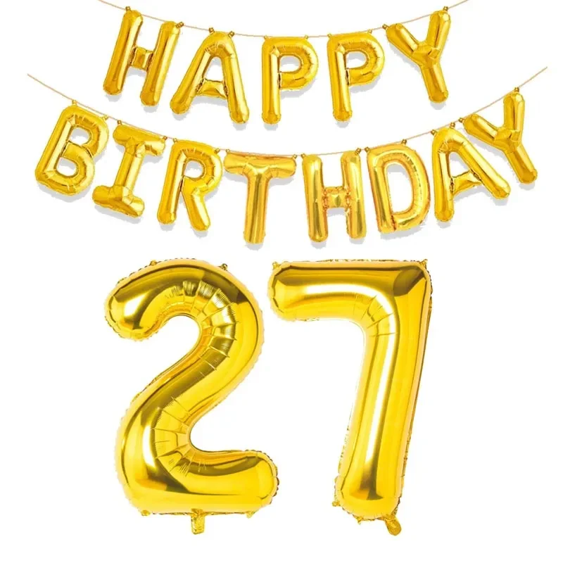 15 Stück goldene alles Gute zum Geburtstag mit Zahlen-Folienballons für Kinder und Erwachsene, Party-Dekoration, Junge, Mädchen, 10, 18, 20, 25, 30, 35, 40, 50, 60 Jahre alt – Detail 20