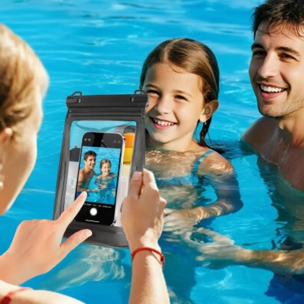 

Touchable Screen Waterproof Mobile Phone Bag Transparent IPX8 Waterproof Phone Protector Pouch Universal Crossbody PVC