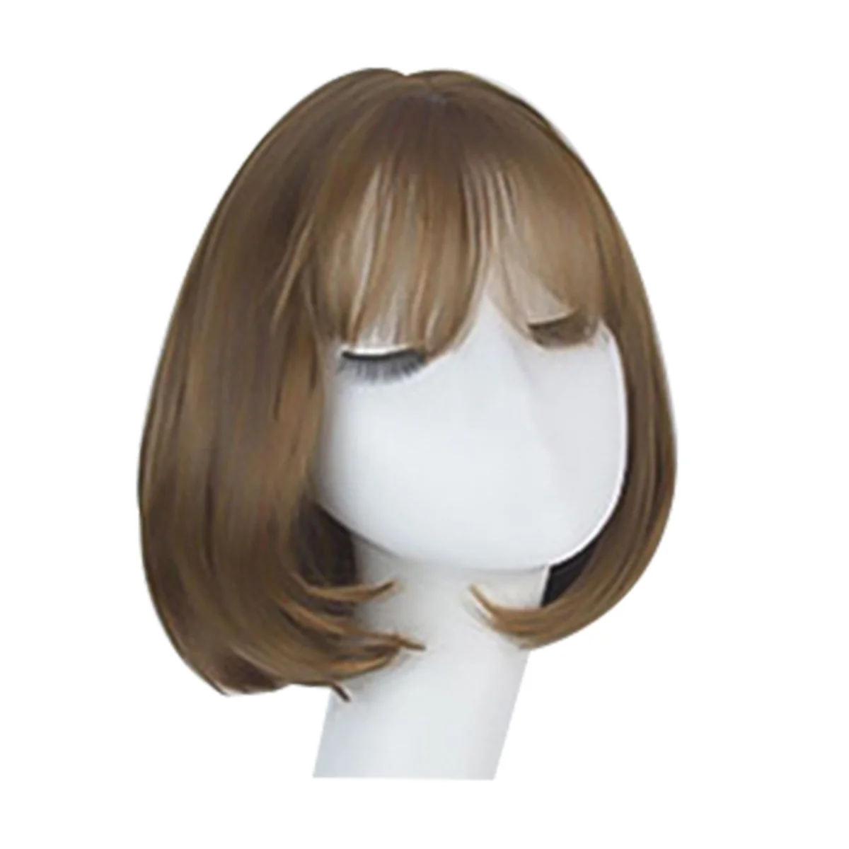 Wig Bob Bobo Wig with Bangs for Women, Natural Looking Short Bob Wig , Short Wig for Daily Korea Versions Light Brown