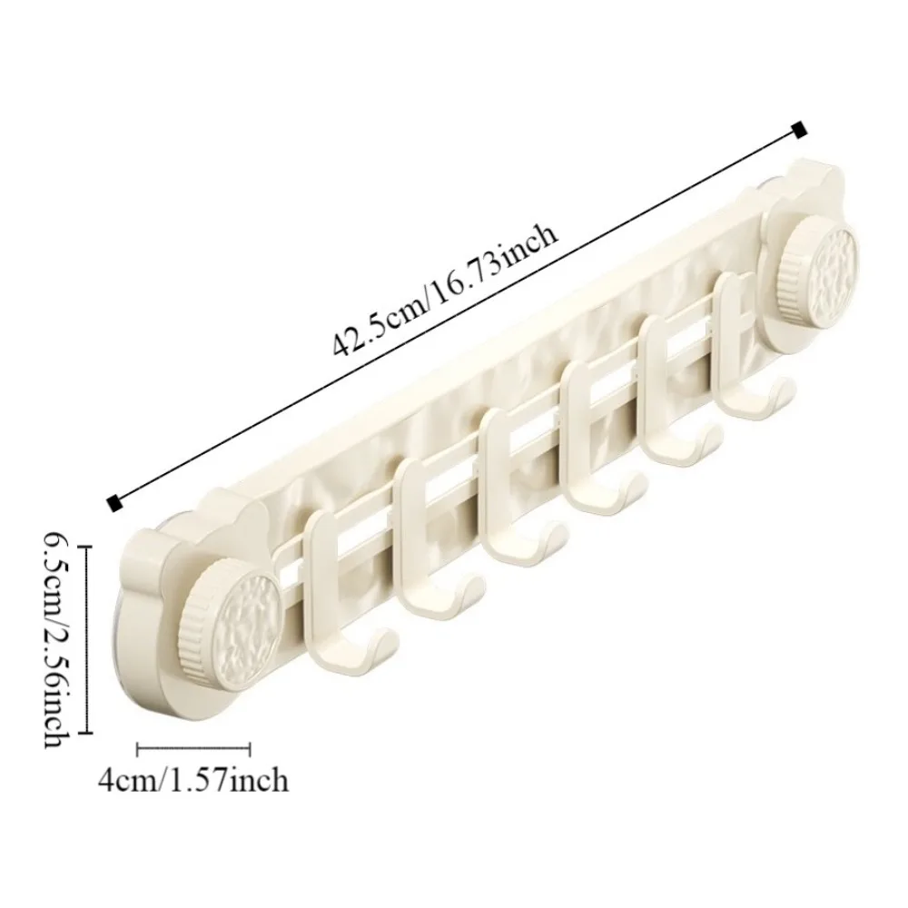 6 Hooks Suction Cup Door Rear Hook Wall Mounted Punch-Free Bathroom Towel Rack Heavy Duty Removable Coat Hanger for Home