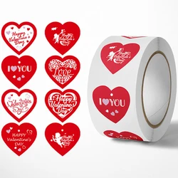 100-500pcs Red Love Stickers Happy Valentine's Day Wedding Invite Card Decorate Candy Gift Box Tags Seal Label