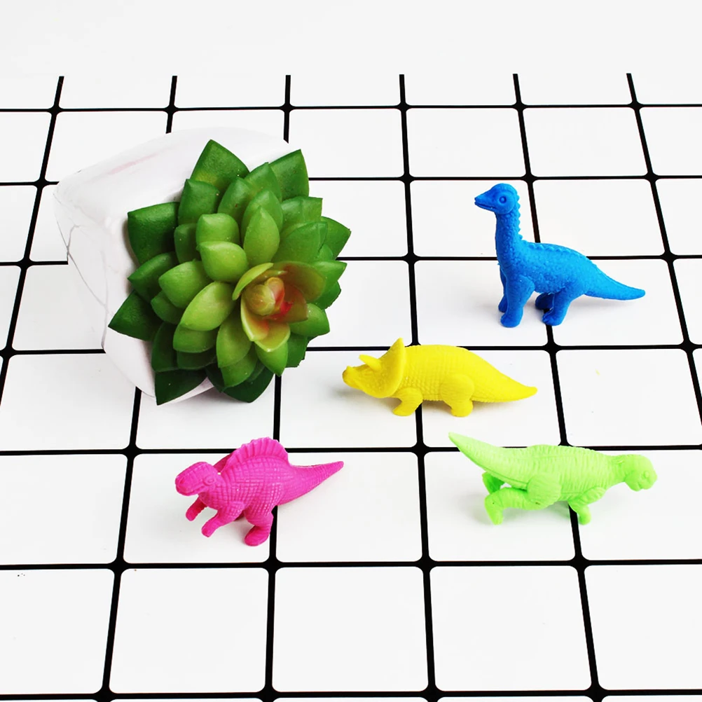 

4Pcs Realistic Dinosaur Erasers Fun Kids Writing Accessories School Classroom Incentives Great for Students Learning Activities