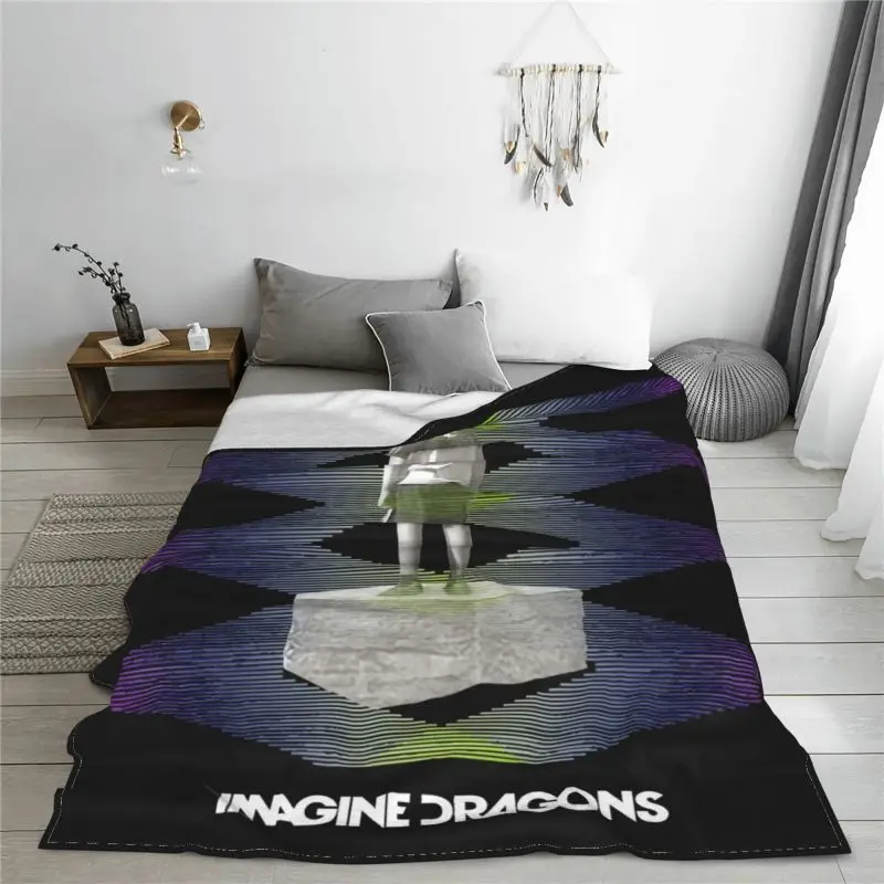 Imagine dragões zig zag rockabilia cobertor shaggy para cama coral velo sofá dedicado sofá decorativo